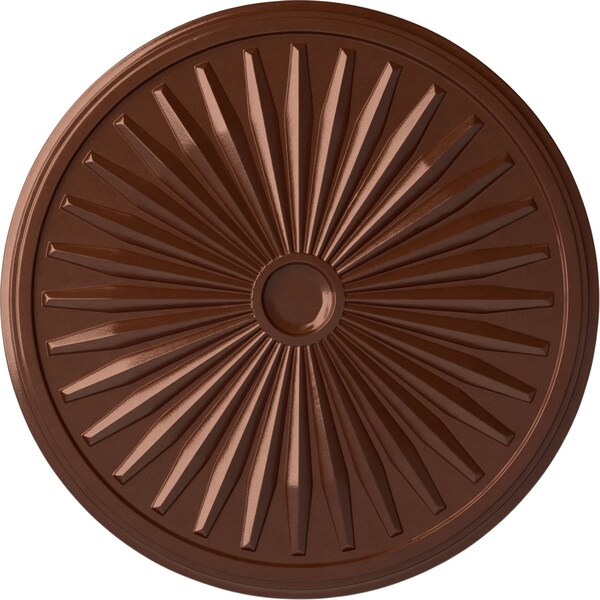 Ekena Millwork Leandros Ceiling Medallion (Fits Canopies up to 5"), 33 1/8"OD x 3 1/2"ID x 1 3/8"P, Copper Penny CM33LECPS - main